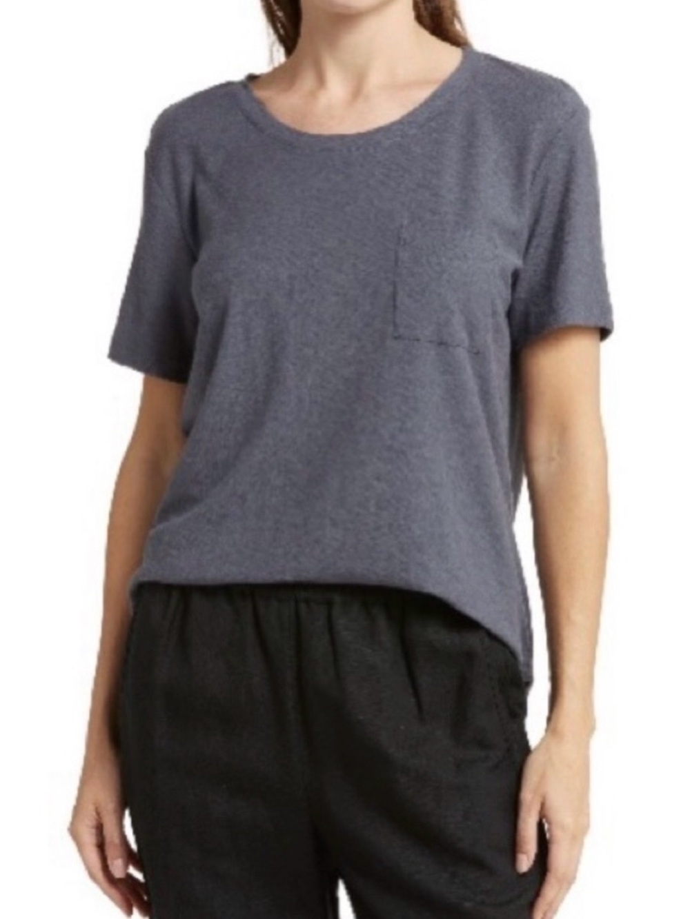James Perse Heather Gray Short-Sleeve Pocket Tee